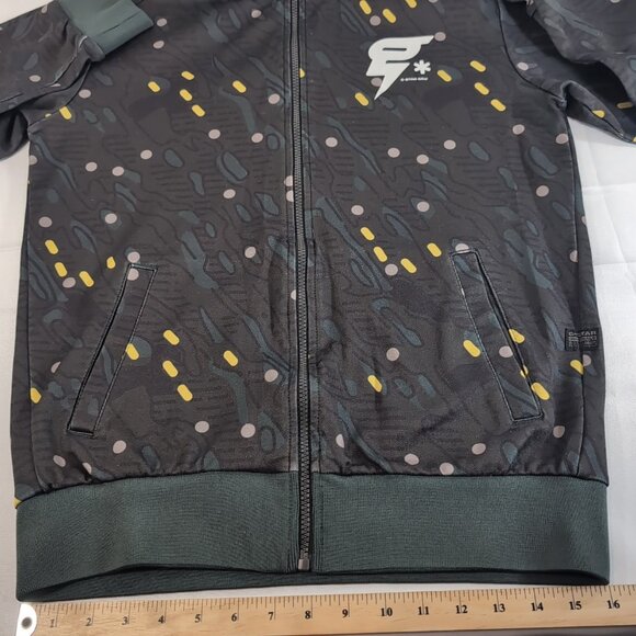 G-Star Raw Sweater Collared Full Zip Green M Medium Yellow Long Sleeve Jacket - Picture 10 of 16